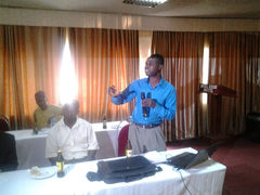 John Akinnuba explaining at the REDD+ workshop